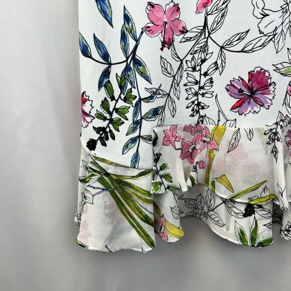 Signature Womens A Line Dress Multicolor Floral Stretch Knit Petites S Petite - Picture 7 of 10